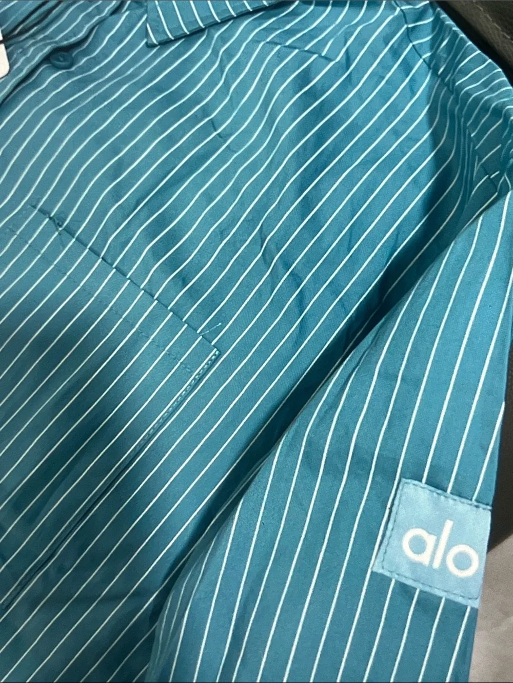 ALO Yoga Blue Button-Up Shirt